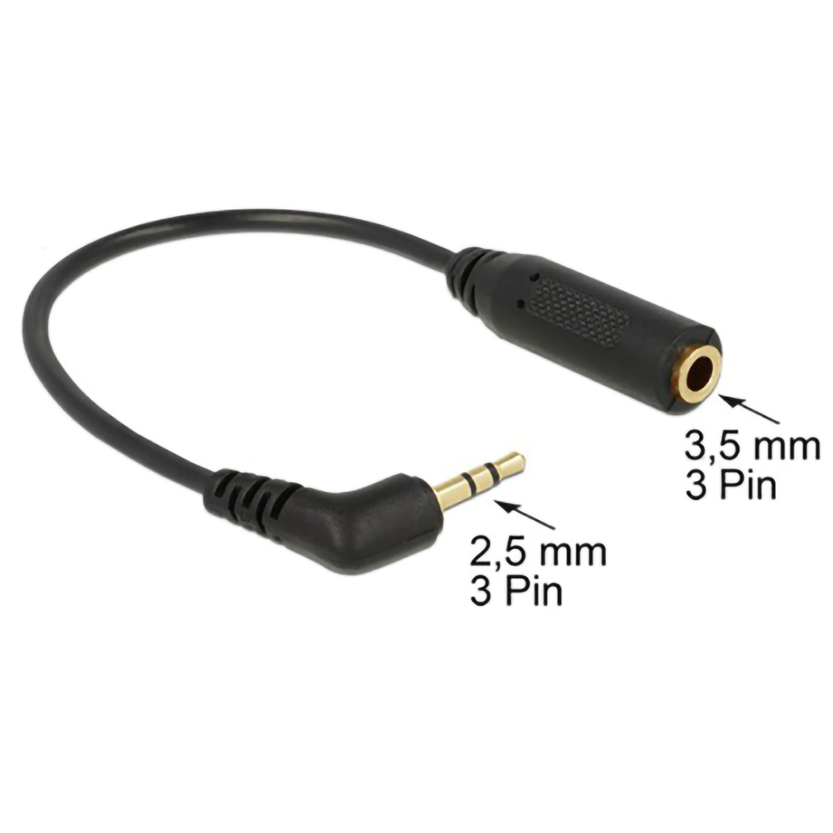 Paquete 10 Cables Adaptador Auxiliar 3.5mm Hembra a 2.5mm Macho 3 Vías.