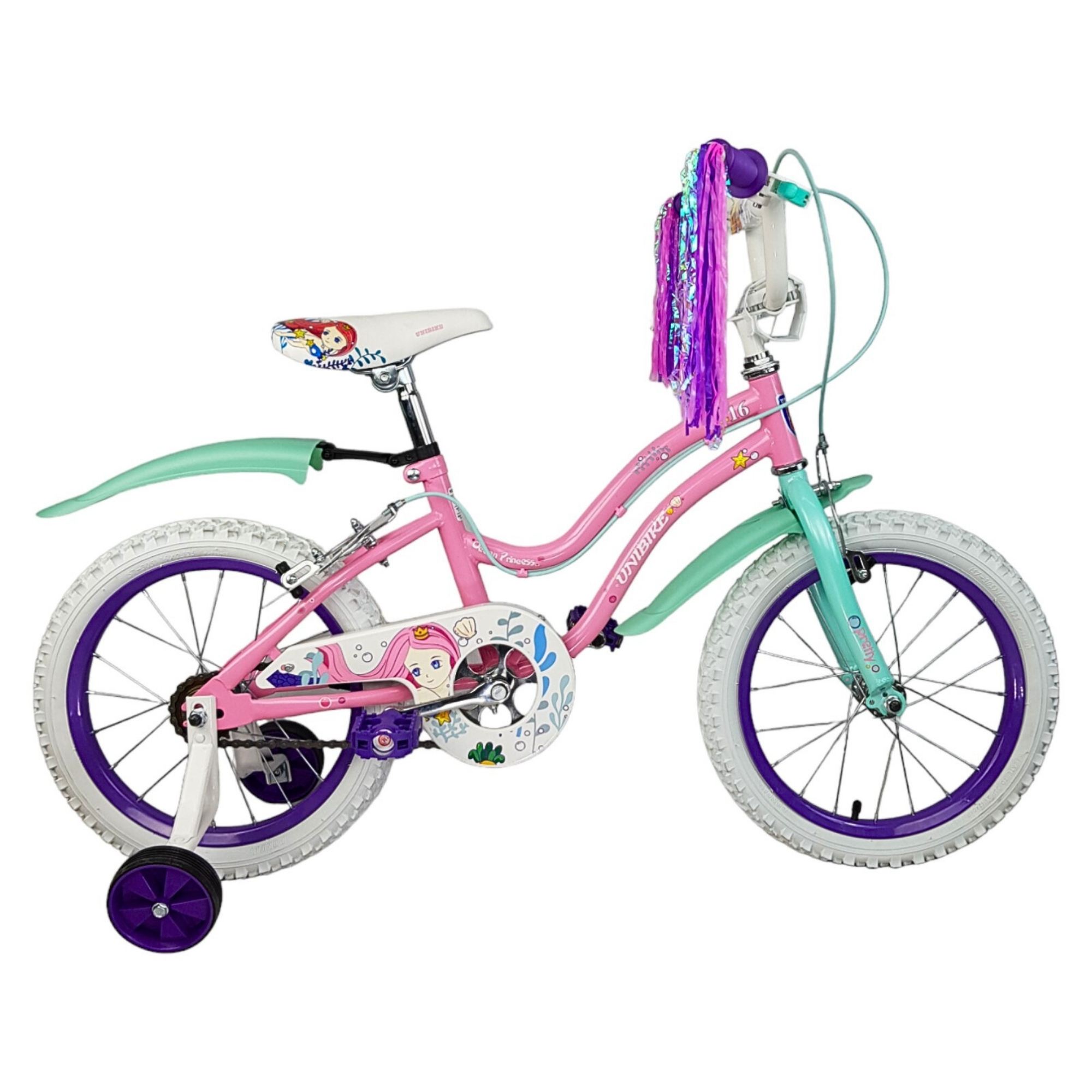 Bicicleta para Niñas R16 Llantas Aire y Entrenamiento Ocean Rosa.