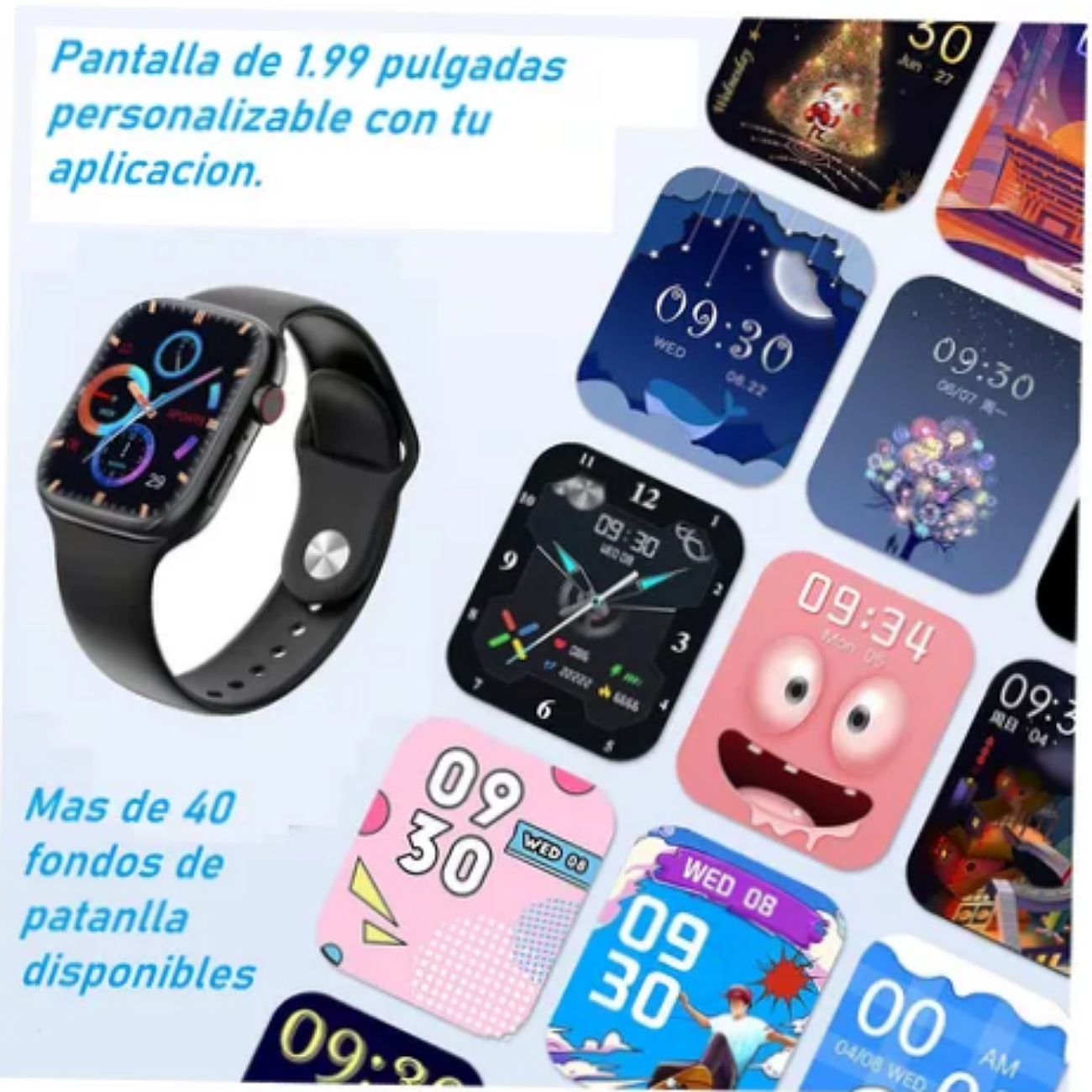 Reloj Inteligente T900 Pro Max Smart Watch Bluetooth Correa 45 Mm Pantalla Táctil Llamadas Notificaciones Sensor De Ritmo Cardiaco Negro
