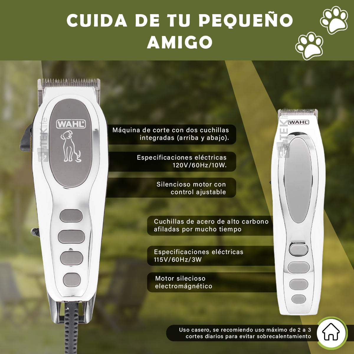Maquina Wahl Corta Pelo Y Terminadora Para Perro Combo Doble Pet