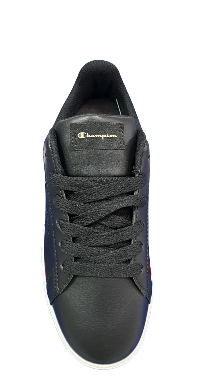 Tenis Casual Champion Pure Color Negro/Dorado Para Mujer.
