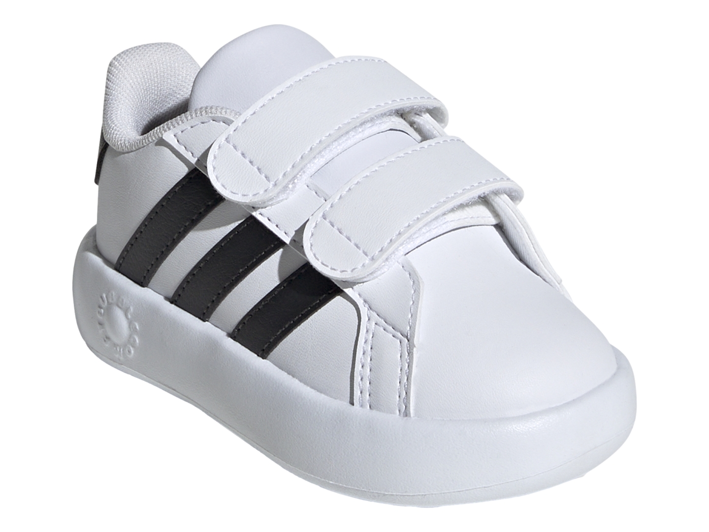 Tenis Casual Adidas Grand Court Blanco Negro Para Bebe