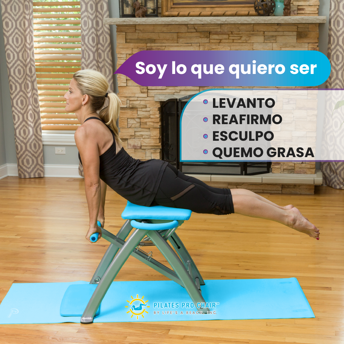 Pilates Pro Chair MAX Silla de Pilates Profesional Quick Fit Pro con Asas Esculpidoras,Diseño Innovador, Entrenamiento de Gimnasio
