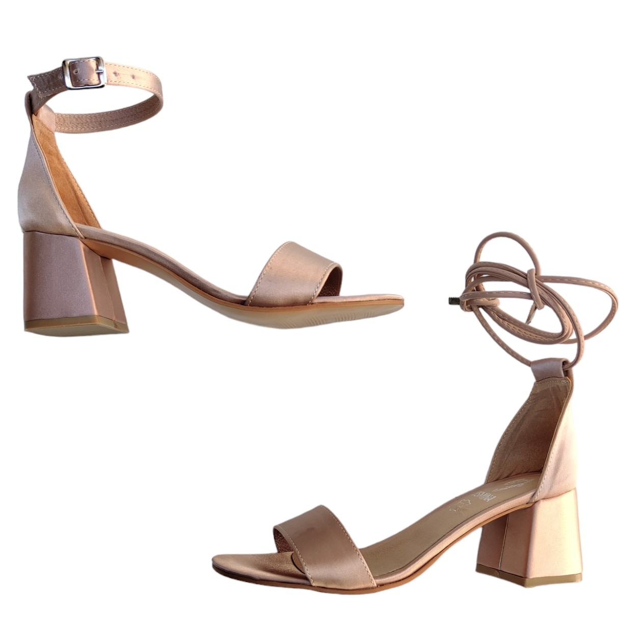 Sandalias Tacón Bajo 6cm 2 En 1 Pulsera Y Correa Gladiador Con Plantilla de Piel 100% Natural Envío Gratis Agregando dos Pares de Productos Yosmina.