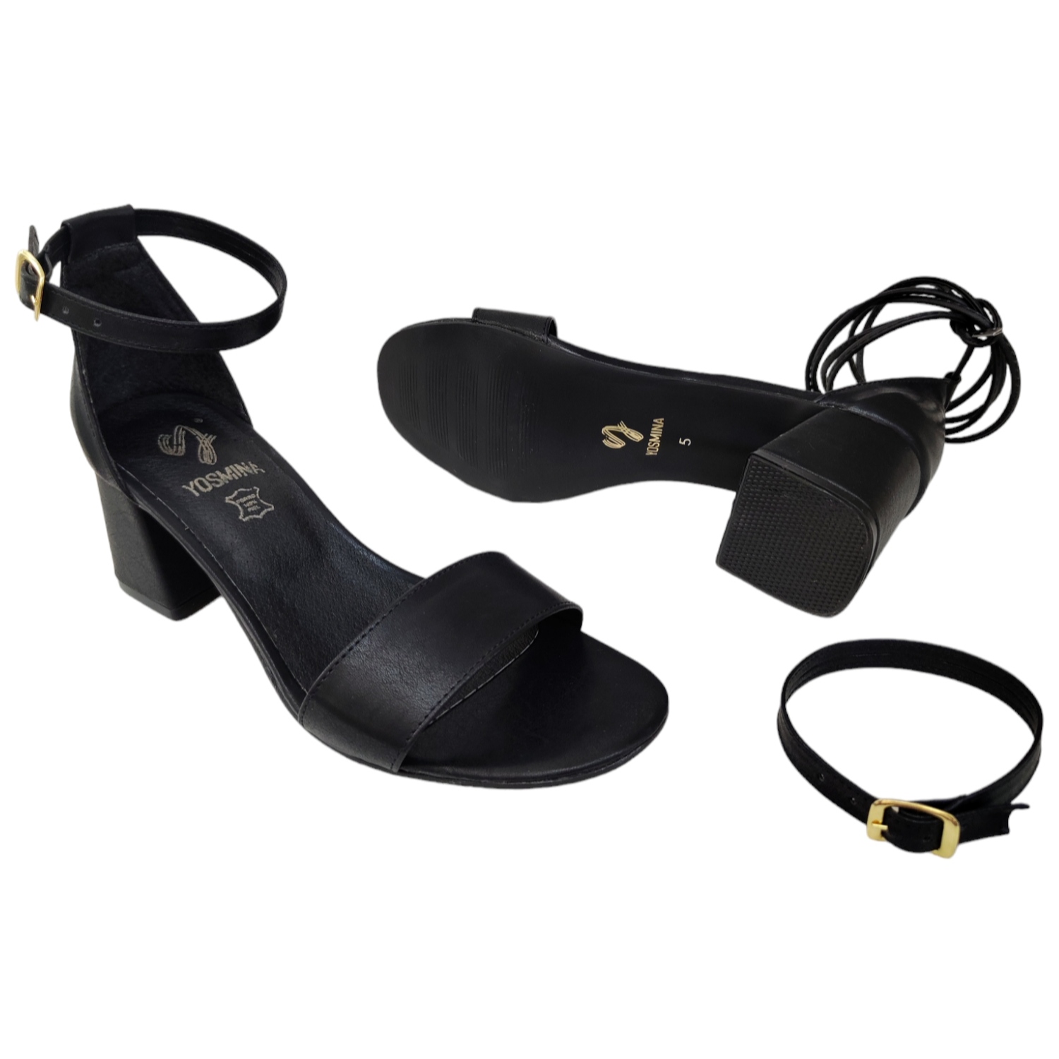 Sandalias Tacón Bajo 6cm 2 En 1 Pulsera Y Correa Gladiador Con Plantilla de Piel 100% Natural Envío Gratis Agregando dos Pares de Productos Yosmina.