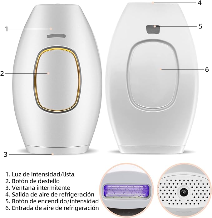 A Yostyle IPL Depiladora de Luz Pulsada, Flashes Depilación Láser para Mujeres, 5 Nivel de Energía, Sistemas de Depilación Dispositivo Profesional Indolora, para Piernas, Cara, Cuerpo, Línea de Bikini.