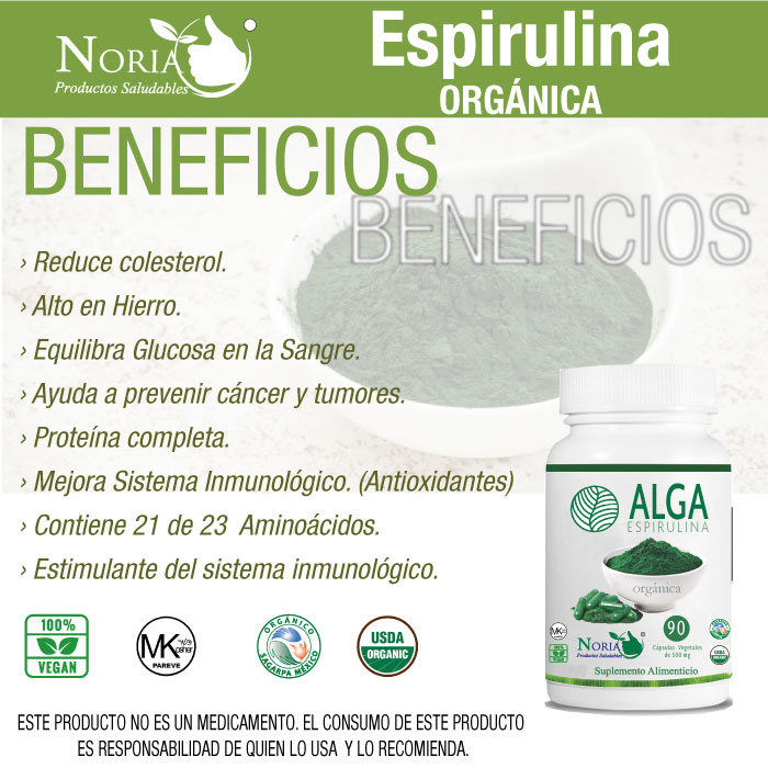 ALGA ESPIRULINA ORGÁNICA
