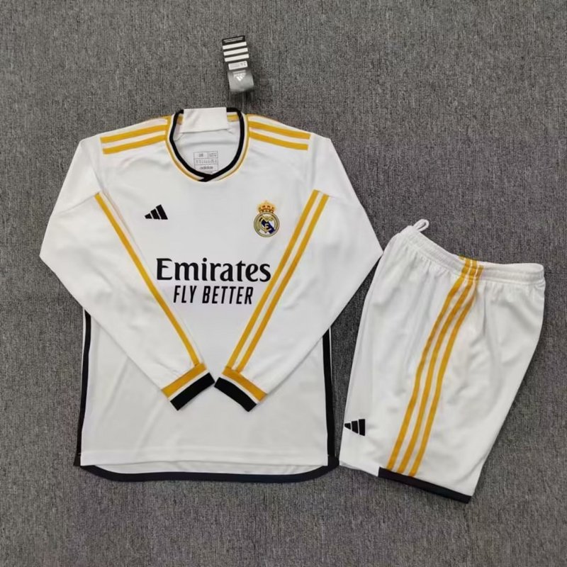 Increible! Jersey Real Madrid 2023/2024 Local Blanca Manga Larga Talla L