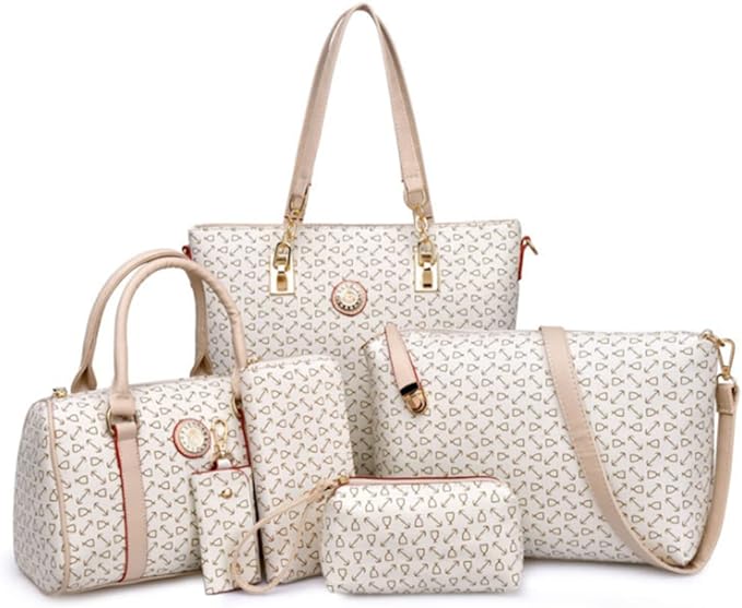 A PUBAMALL Mujer Bolsos Tote de Hombro Satchel un conjunto de 6 Piezas.