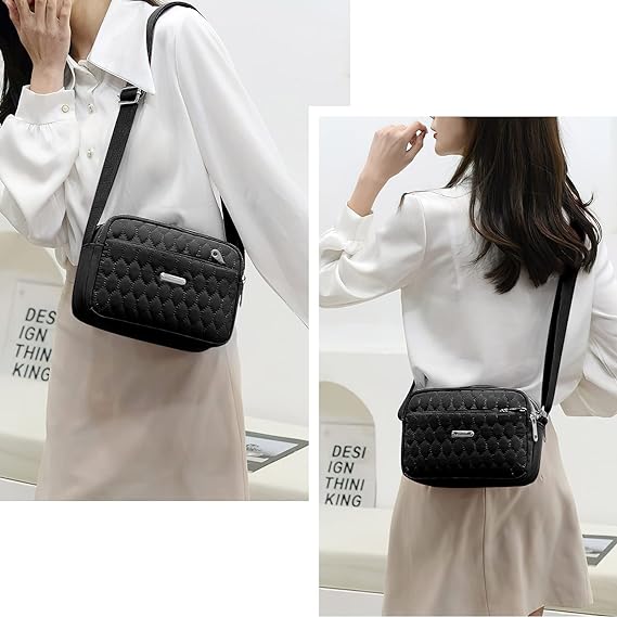 A Bolsa Crossbody Mujer, HONGHCL Nylon Bandolera Mujer, Crossbody Mujer con Correa Ajustable para Hombro, Alta Capacidad Bolsa Bandolera para Mujer.