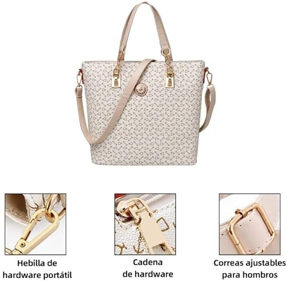 A PUBAMALL Mujer Bolsos Tote de Hombro Satchel un conjunto de 6 Piezas.