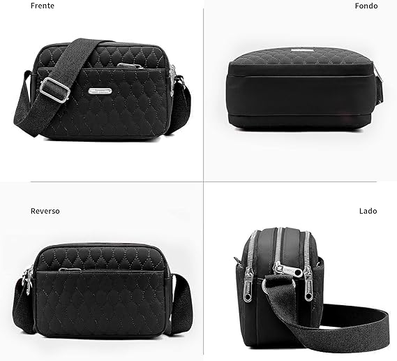 A Bolsa Crossbody Mujer, HONGHCL Nylon Bandolera Mujer, Crossbody Mujer con Correa Ajustable para Hombro, Alta Capacidad Bolsa Bandolera para Mujer.