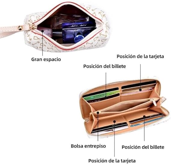 A PUBAMALL Mujer Bolsos Tote de Hombro Satchel un conjunto de 6 Piezas.