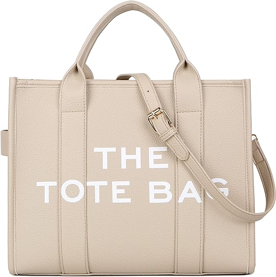 A The Tote Bag de piel grande para mujer Bolsas Totes con cierre bolsa tote bag