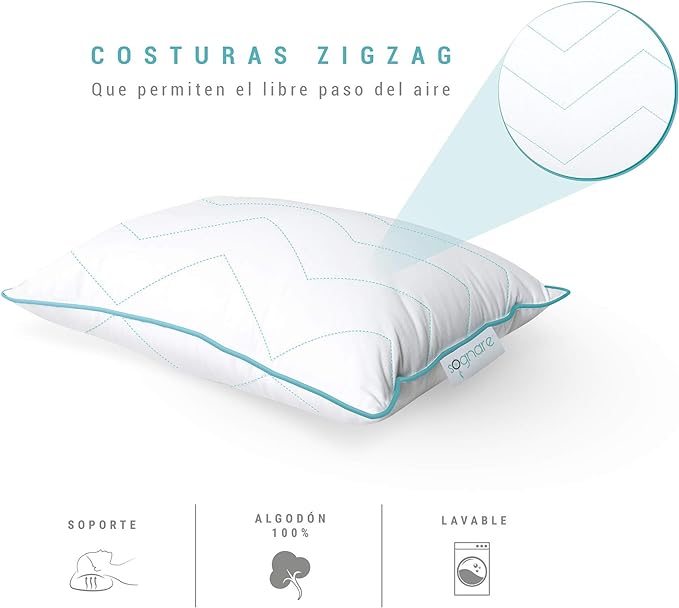 A Sognare Moments Almohada Portatil Tamano 26cm x 38cm con Funda Ideal para Viajes y para