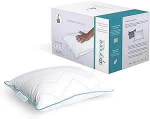 A Sognare Moments Almohada Portátil Tamaño 26cm x 38cm con Funda, Ideal para Viajes y para Bebés, 100% Algodón, Termorregulable, Hipoalergénico y Lavable. Garantía de 100 Noches..