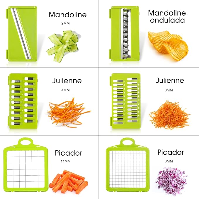 A EMAGIE Cortador de Verduras - 17 en 1 Picador de Verduras Mandolina Rallador de Verduras Rebanador de Verduras Cortador de Cebolla Papas Cortadora para Frutas Verduras y Ensaladas.