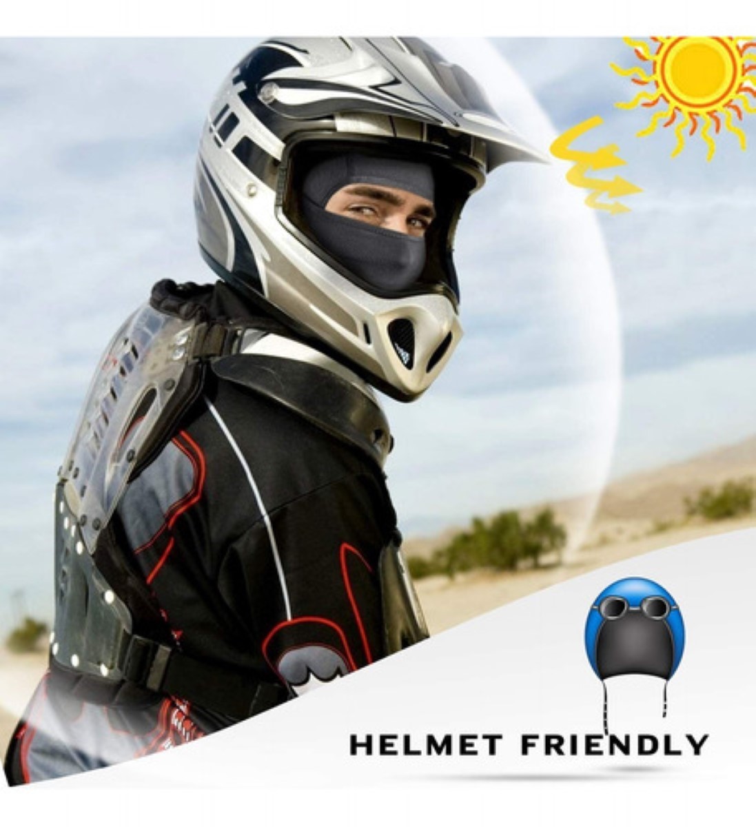 "5pz Pasamontañas Balaclava Tactico Máscara Para Motociclista "