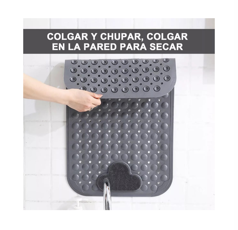 Tapete De Baño Antiderrapente Para Regadera gris.