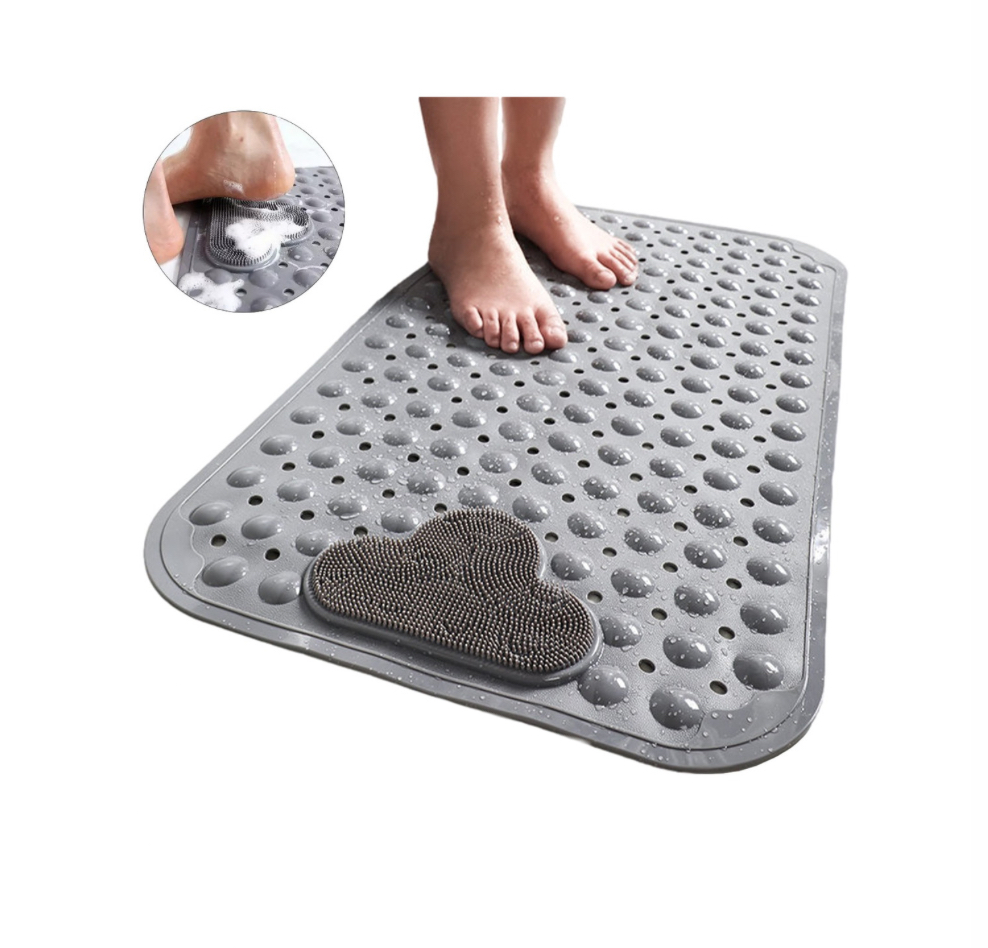 Tapete De Baño Antiderrapente Para Regadera gris.