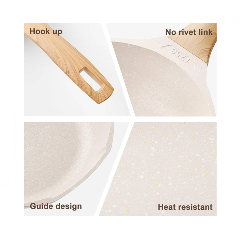Bateria De Cocina, Juego De Ollas Y Sarten 10 Piezas Blanco.