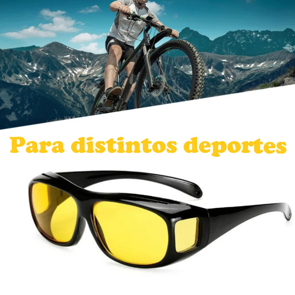 Gafas de visión nocturna antideslumbrantes conductor gafas sol ciclismo moto deporte auto amarillo