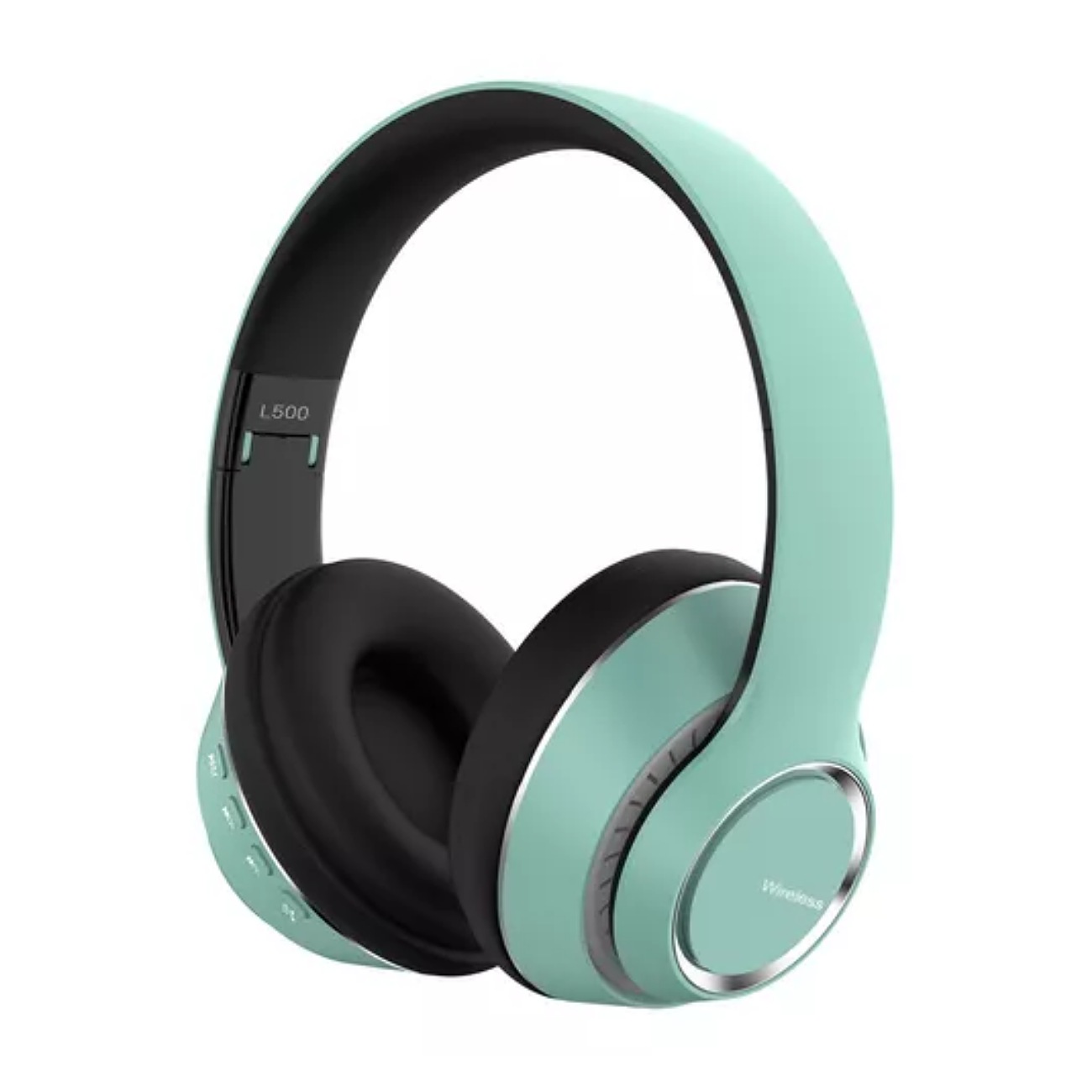 Audífonos Inalámbricos Diadema Bluetooth Plegables con Modos Transparentes FocoMyLord L500B,Auriculares 40H Playtime con Micrófono, Graves Profundos,Cable 3.5MM,Almohadillas Blandas,Verde