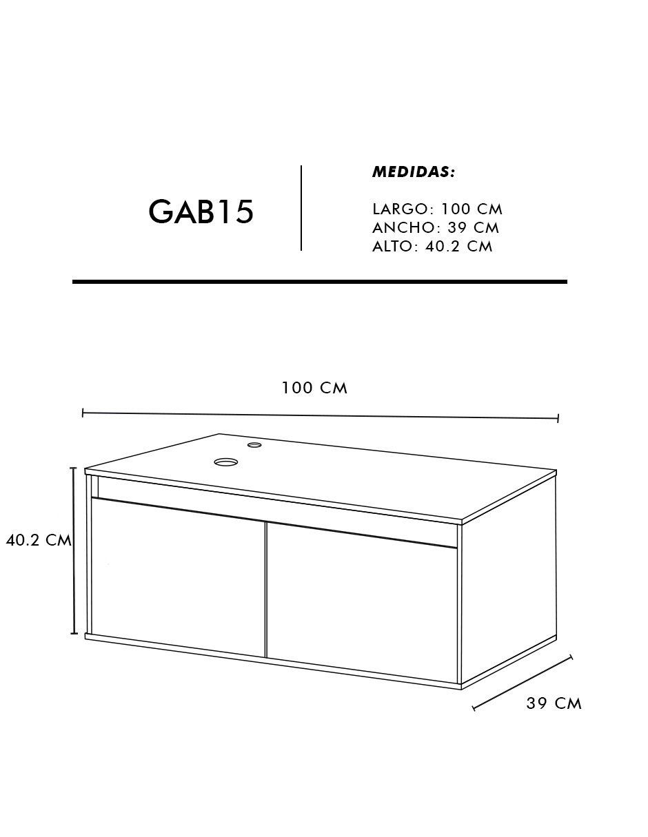 Gabinete Flotante Para Baño Con Lavamanos Y Llave OLIVIA