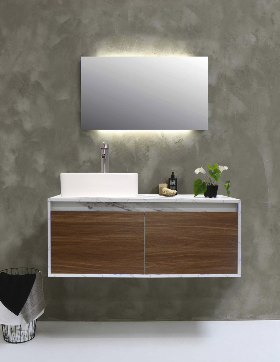 Gabinete Flotante Para Baño Con Lavamanos Y Llave OLIVIA
