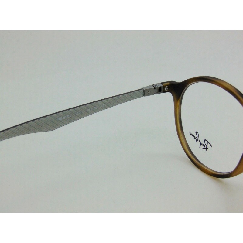 Lentes de sol Ray Ban Rb8904 5200 Round Metal Carey Gris Fibra de carbono