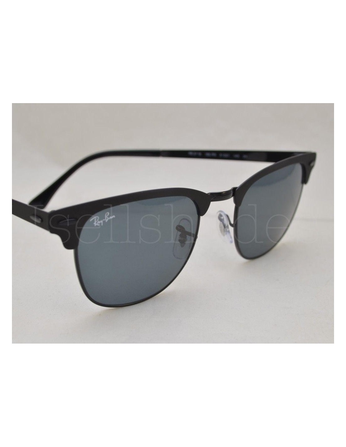 Lentes de sol Ray Ban Rb3716 186/r5 Clubmaster Metal Negro Matte Gris