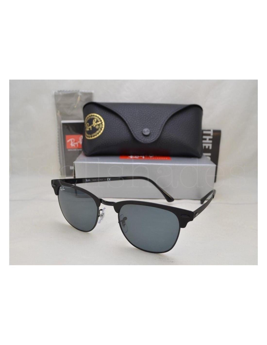 Lentes de sol Ray Ban Rb3716 186/r5 Clubmaster Metal Negro Matte Gris