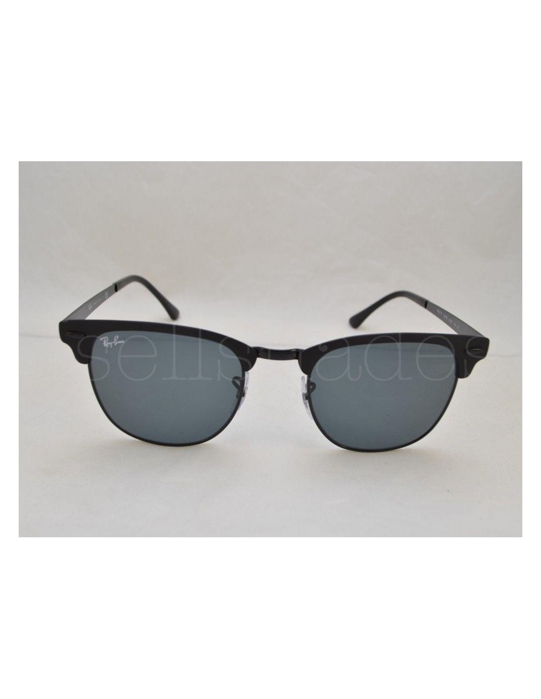 Lentes de sol Ray Ban Rb3716 186/r5 Clubmaster Metal Negro Matte Gris