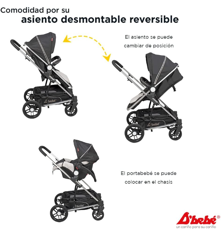Carreola multifuncional con Bambineto y autoasiento travel system crown 