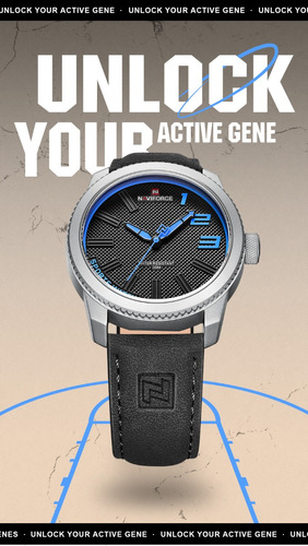 Reloj Naviforce Original Para Hombre, Reloj Casual De Cuero