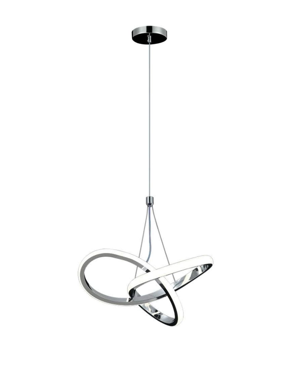 Lampara Infinitum Doble Circulo Plateada