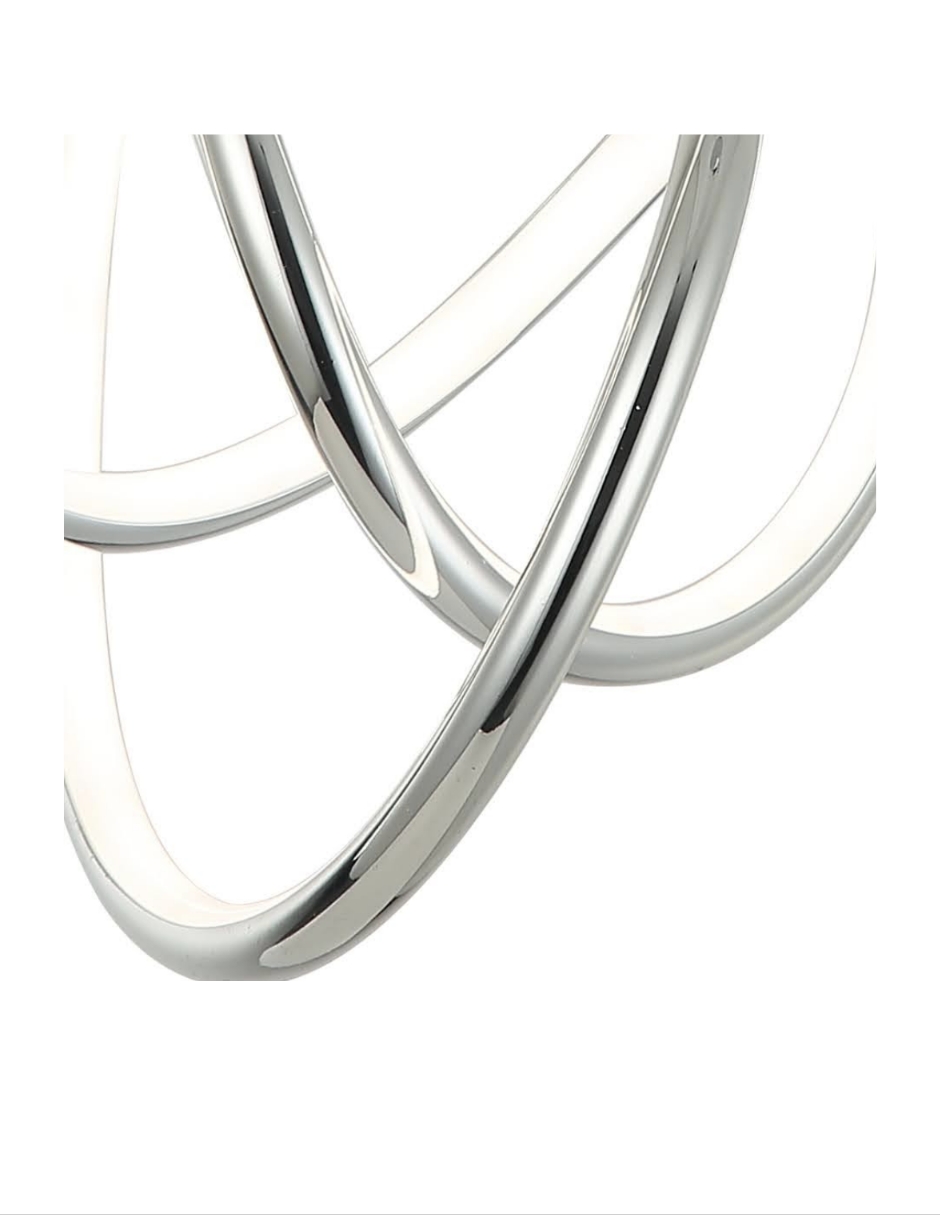 Lampara Infinitum Doble Circulo Plateada