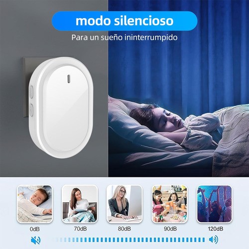 "Timbre Inalámbrico Impermeable Con 1 Transmisor Y 2 Receptor Blanco "