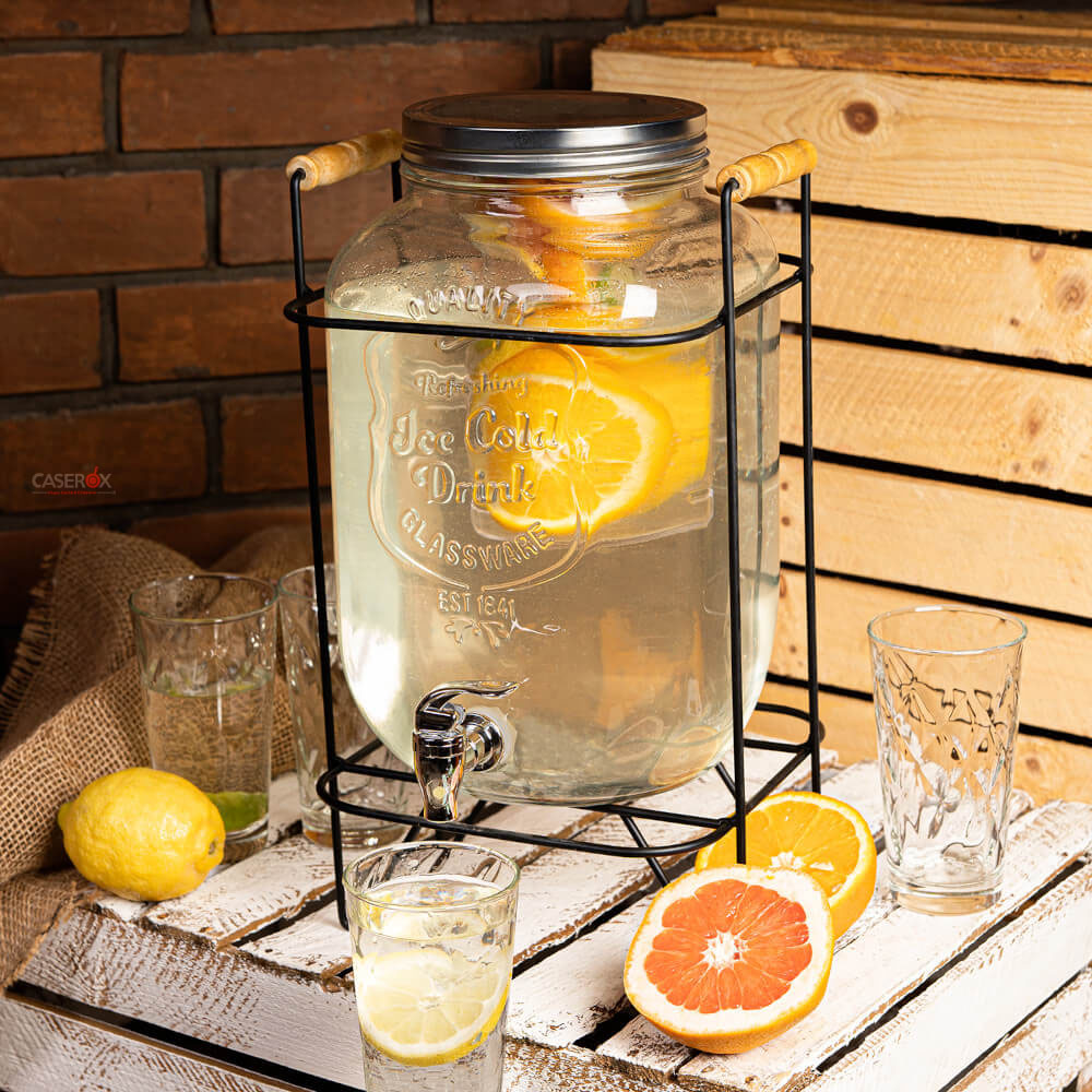Dispensador Bebidas c/base 8L Mason Jar - CSX.