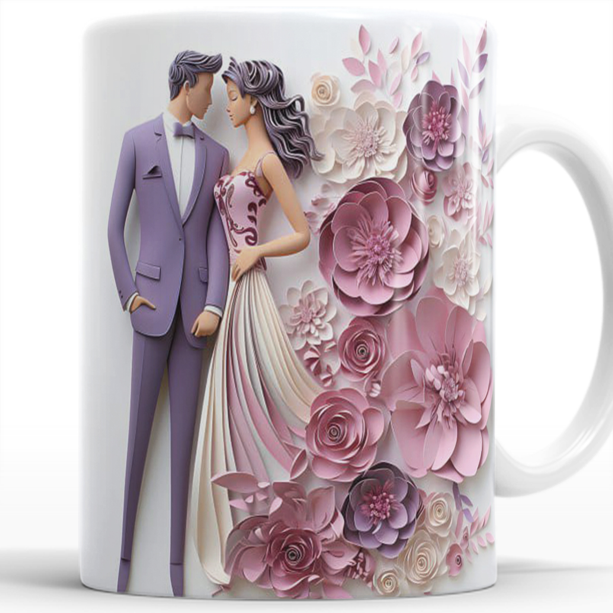 Taza para café de Boda  Set de 4 para Parejas Enamoradas.