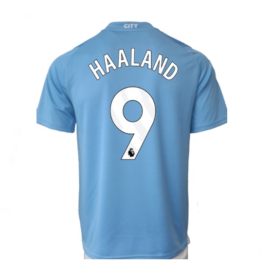 Nuevo! Jersey Manchester City 2024 Titular Azul Haaland 9 Talla L .