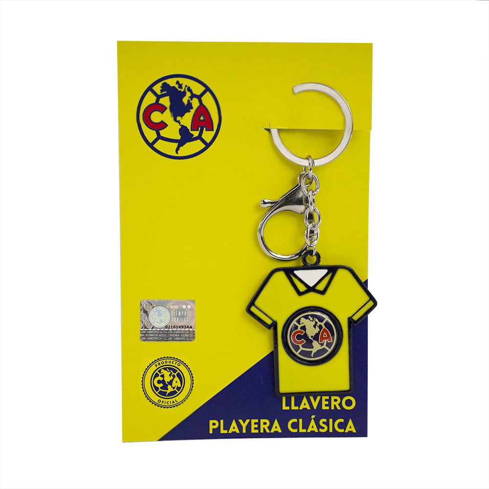Llavero Playera Club América Amarilla con Resina.