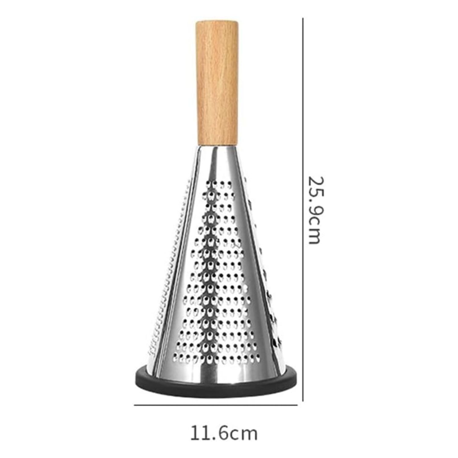 Rallador Conico Acero Inoxidable Elegante Mango Madera