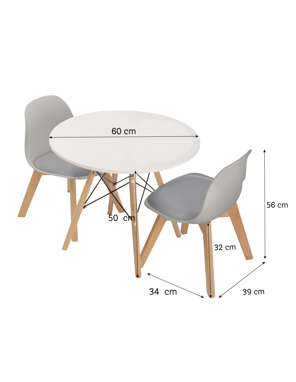 Set de 2 sillas y mesa eames infantil – Niños y Niñas – Duduk.
