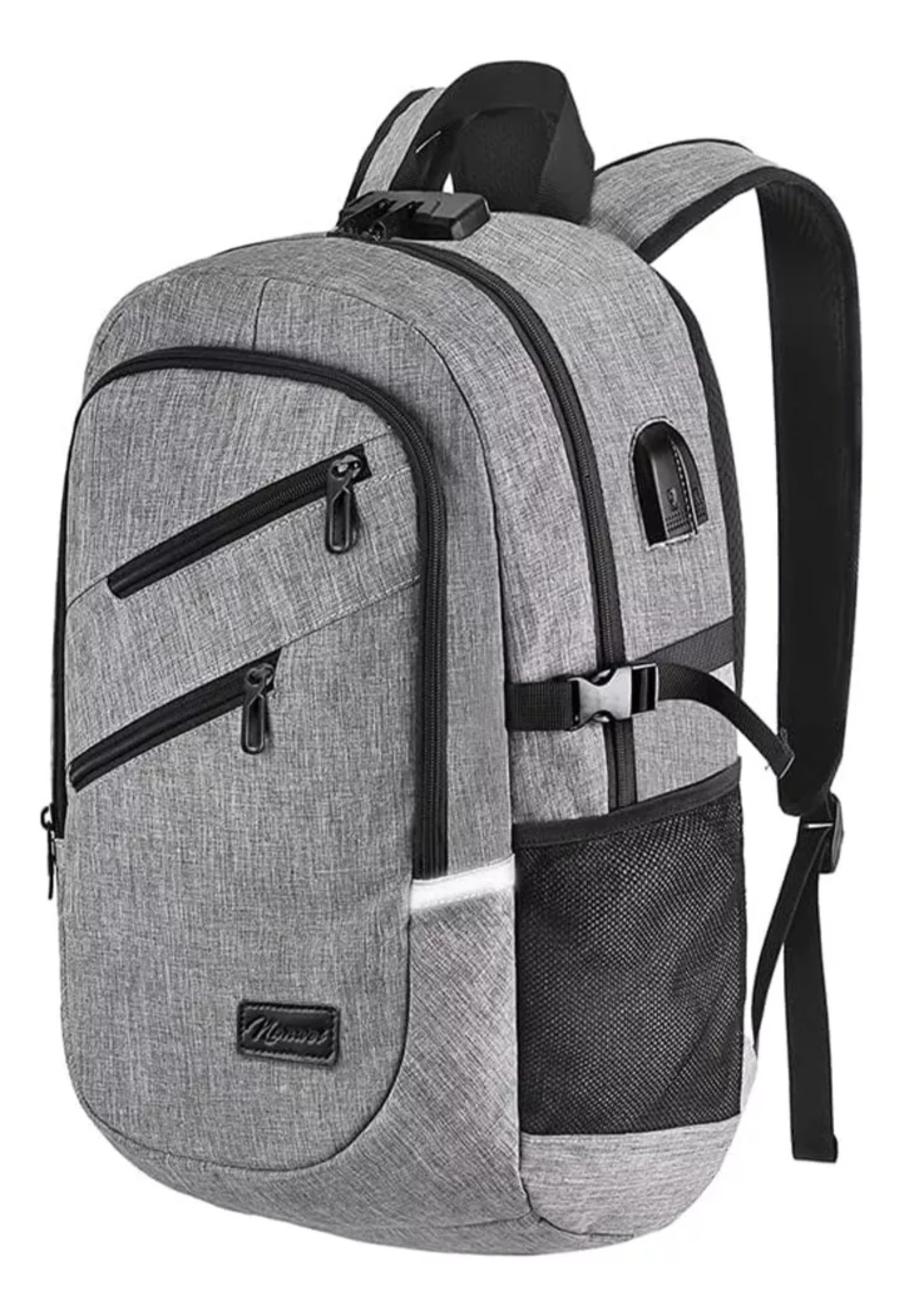 Mochila urbana 8848 BCS-10012 color GRIS CLARO diseño liso 35L.