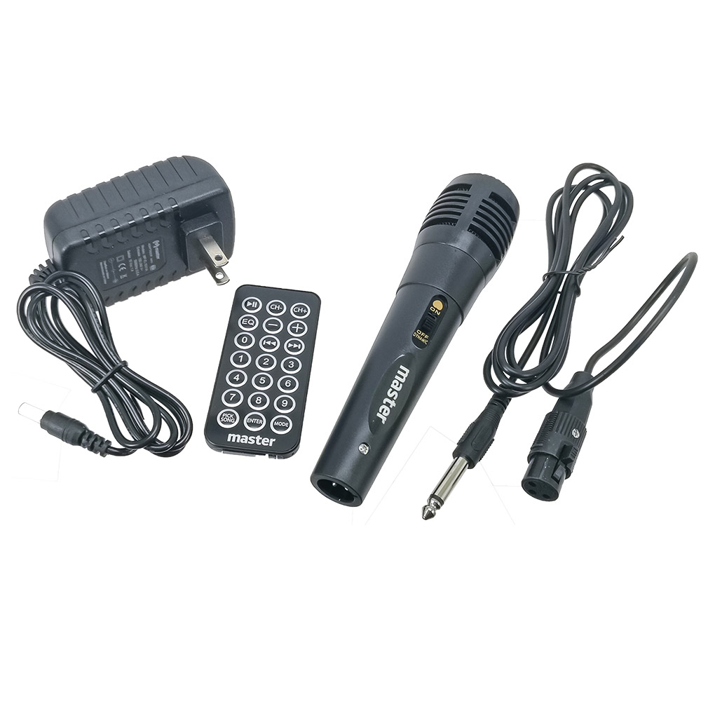 Master Equipo de Audio Vertical Duo con 16000 Watts de Potencia Musical Sonido Envolvente Bluetooth y Enlace TWS Incluye Bocinas Tripies Microfonos Controles y Cargadores KIT2-SYS-VER.