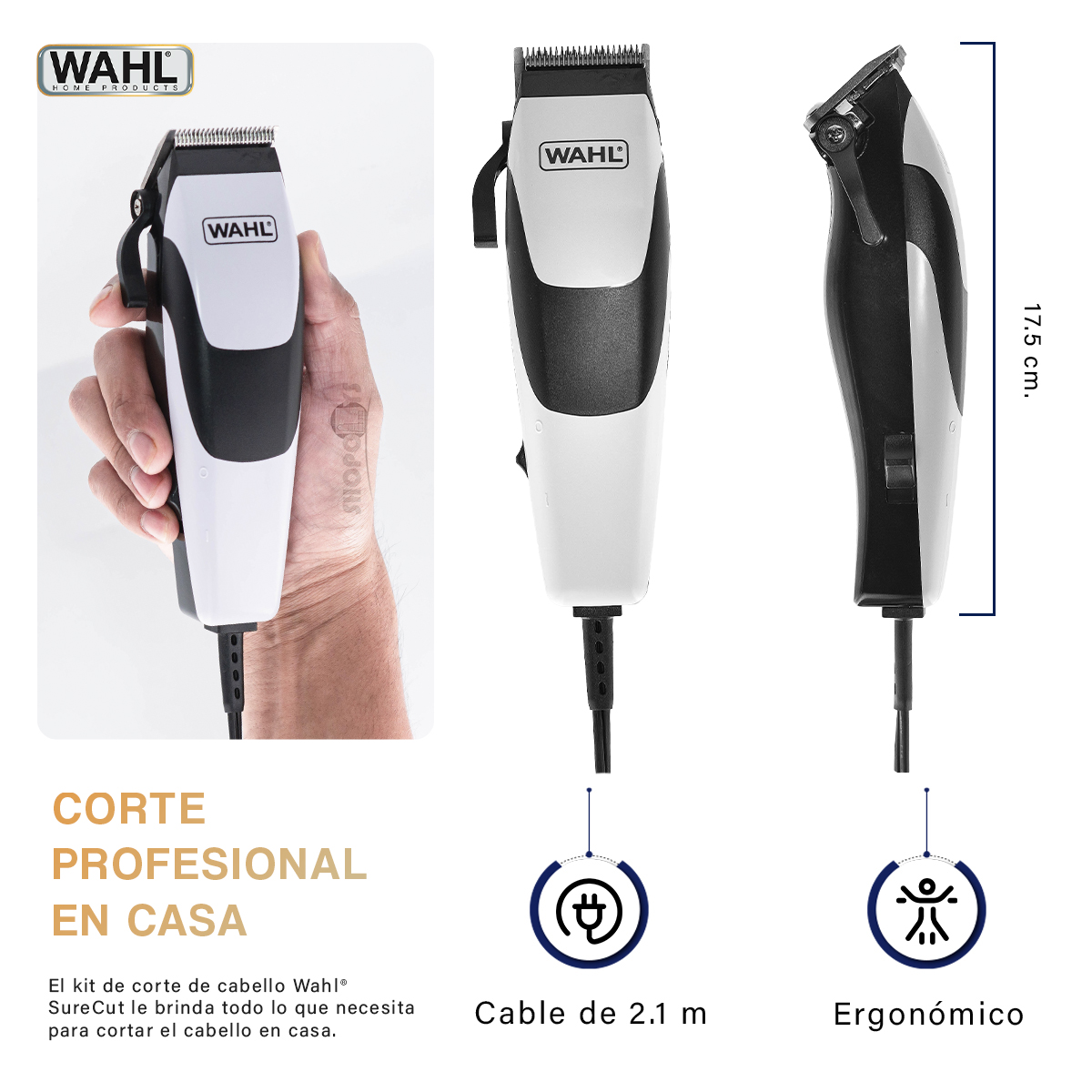 Kit Cortadora De Cabello Sure Cut Wahl Semiprofesional