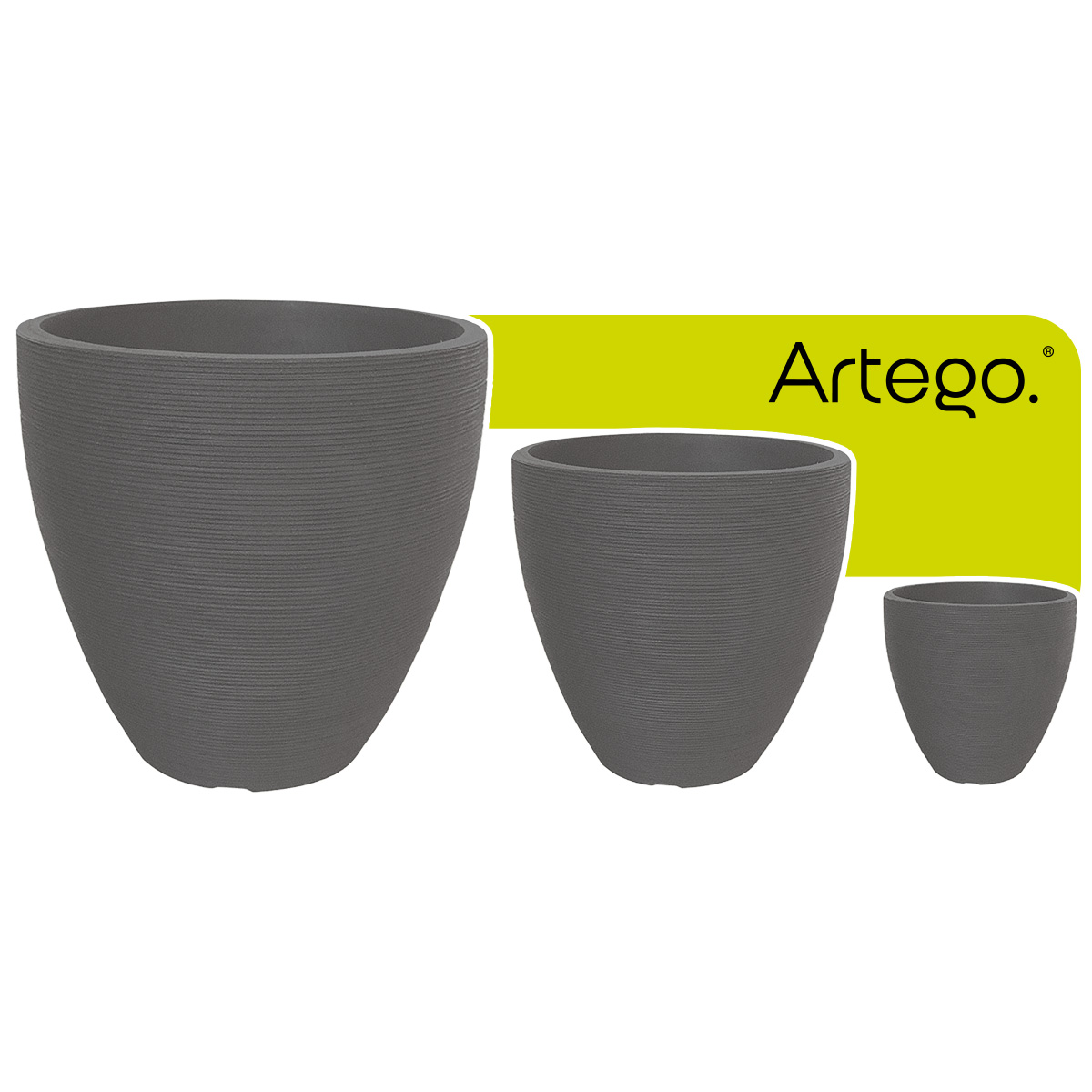 Macetas modernas set de 3 piezas BIG SIZE para exteriores grande ESPIRAL de Polietileno ultra ligera Artego Japi.