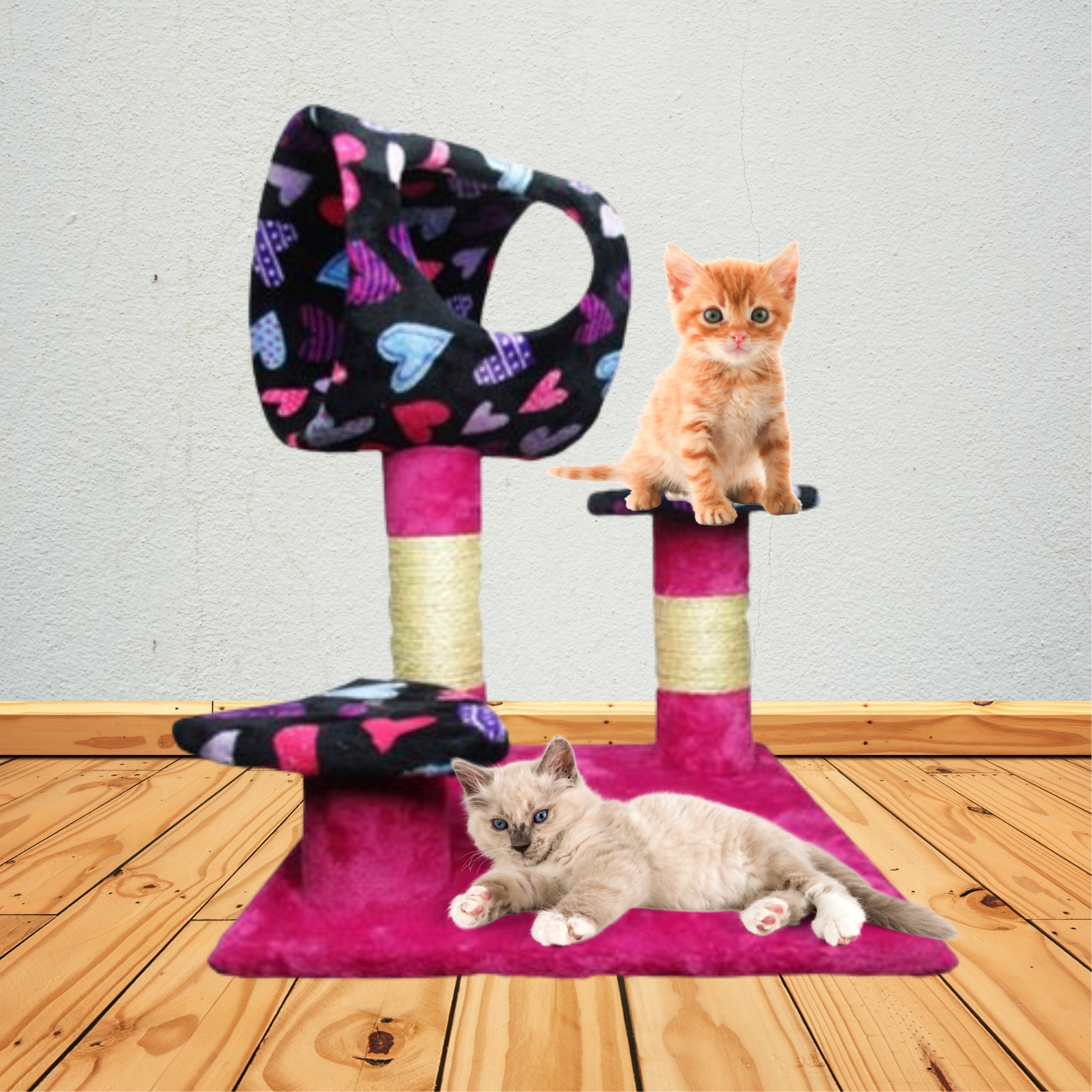 Mueble Rascador Para Gato Rociocolor Negro Friseliax.