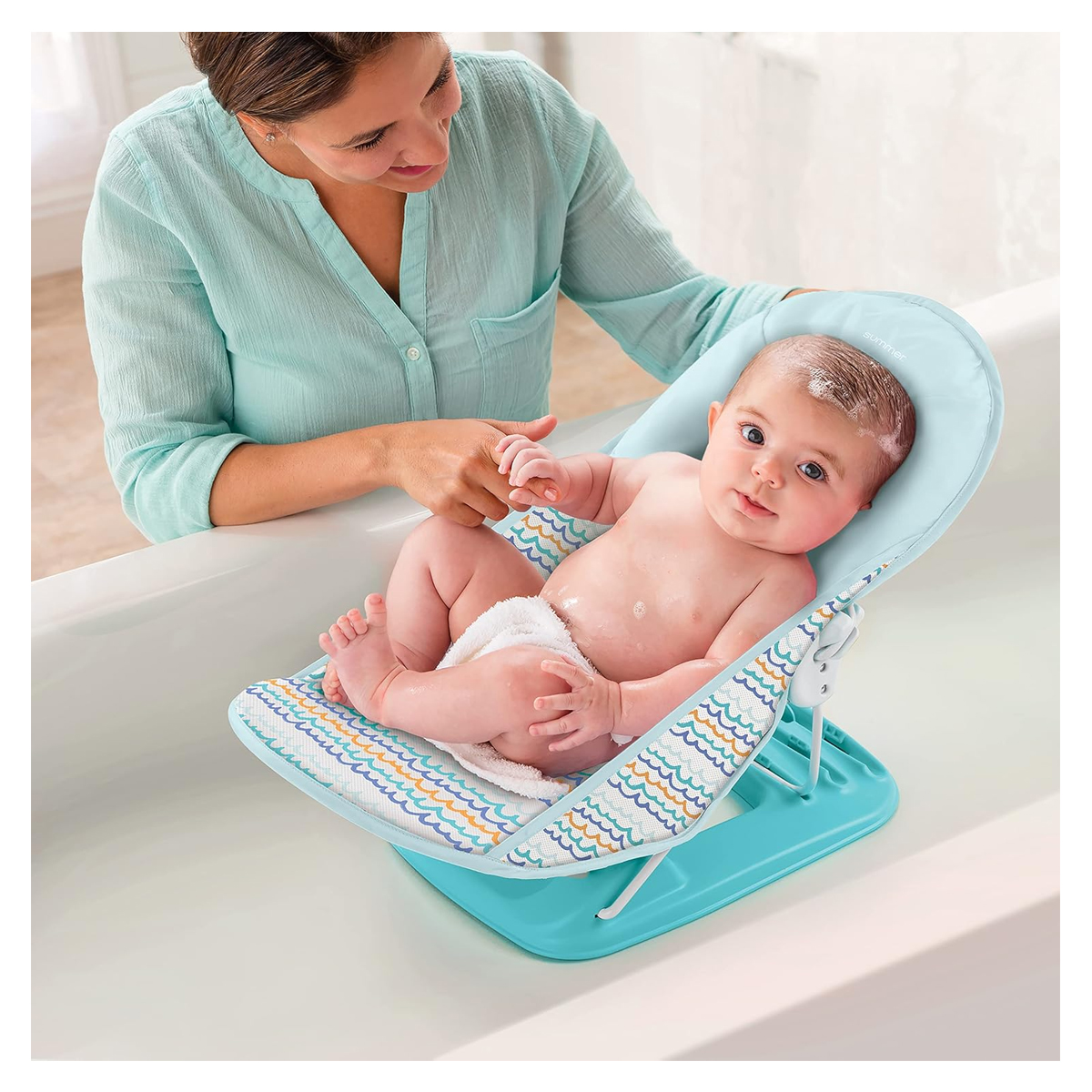 Bañera Para Bebé Hamaca Deluxe Summer Infant Gris Aqua